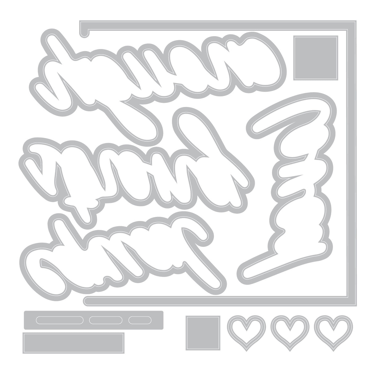 Sizzix Thinlits Die & A5 Stamp Set By 49 & Market Affirmations