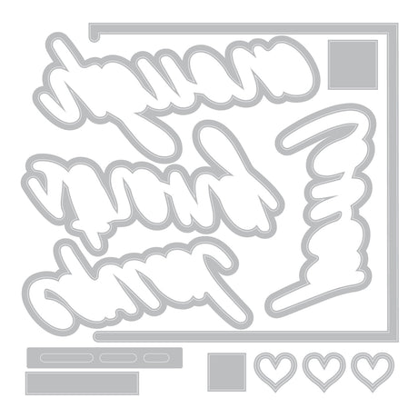 Sizzix Thinlits Die & A5 Stamp Set By 49 & Market Affirmations