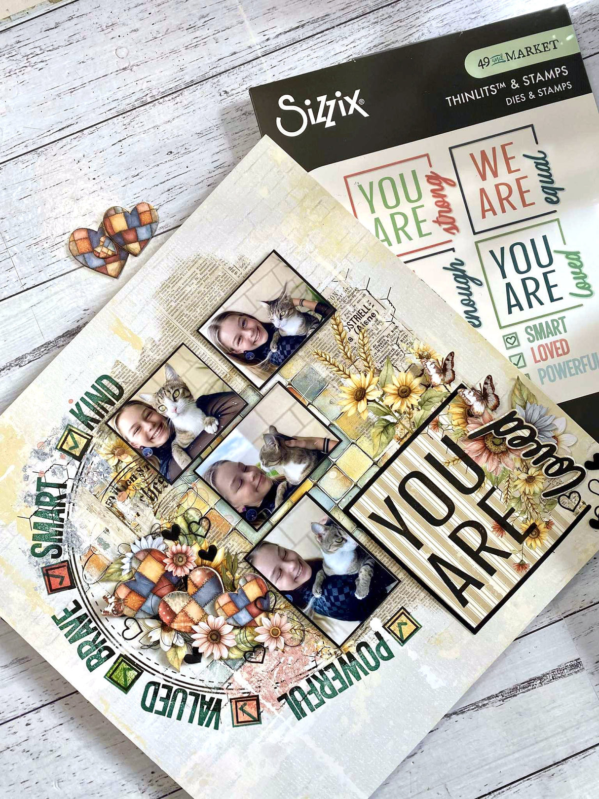 Sizzix Thinlits Die & A5 Stamp Set By 49 & Market Affirmations