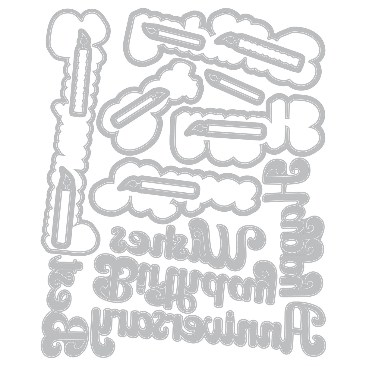 Sizzix Thinlits Die & A5 Stamp Set By 49 & Market Birthday Wishes