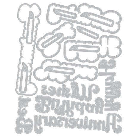 Sizzix Thinlits Die & A5 Stamp Set By 49 & Market Birthday Wishes