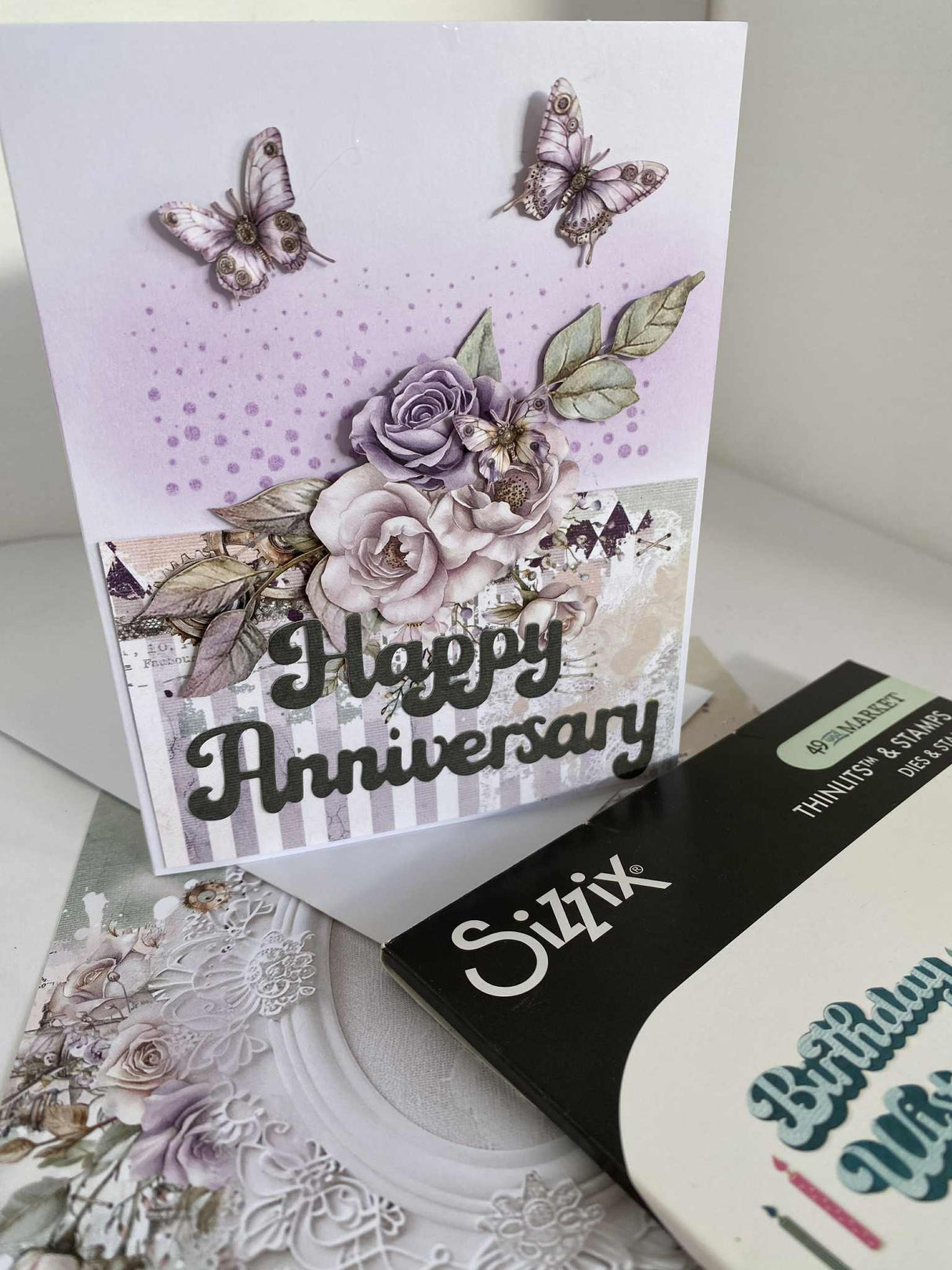 Sizzix Thinlits Die & A5 Stamp Set By 49 & Market Birthday Wishes