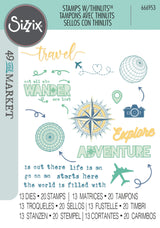 Sizzix Thinlits Die & A5 Stamp Set By 49 & Market Wanderlust Explorer