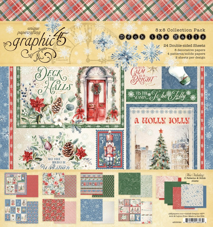 Graphic 45 Collection Pack 8"X8" Deck The Halls
