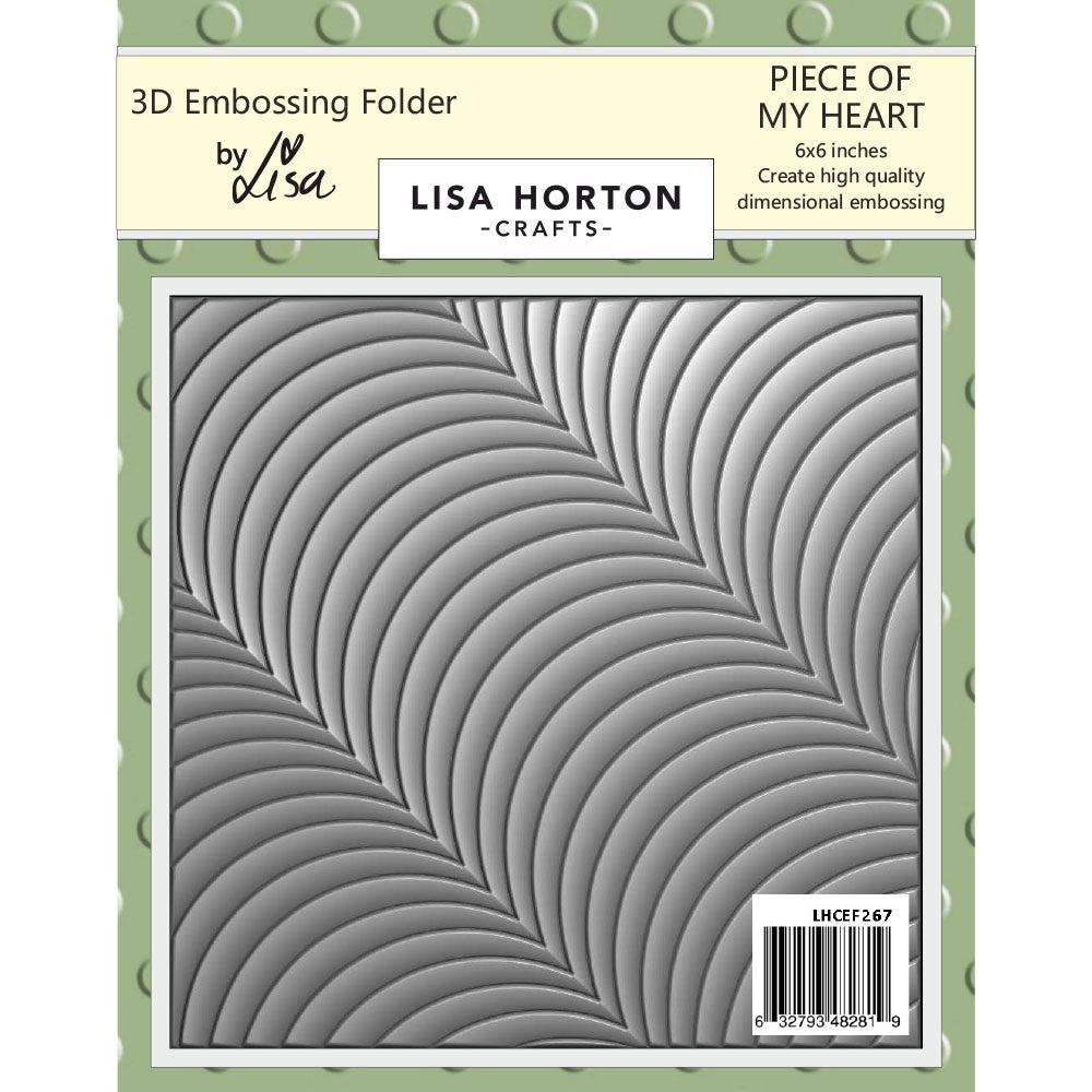Lisa Horton Crafts 3D Embossing Folder 6"x6" Piece Of My Heart