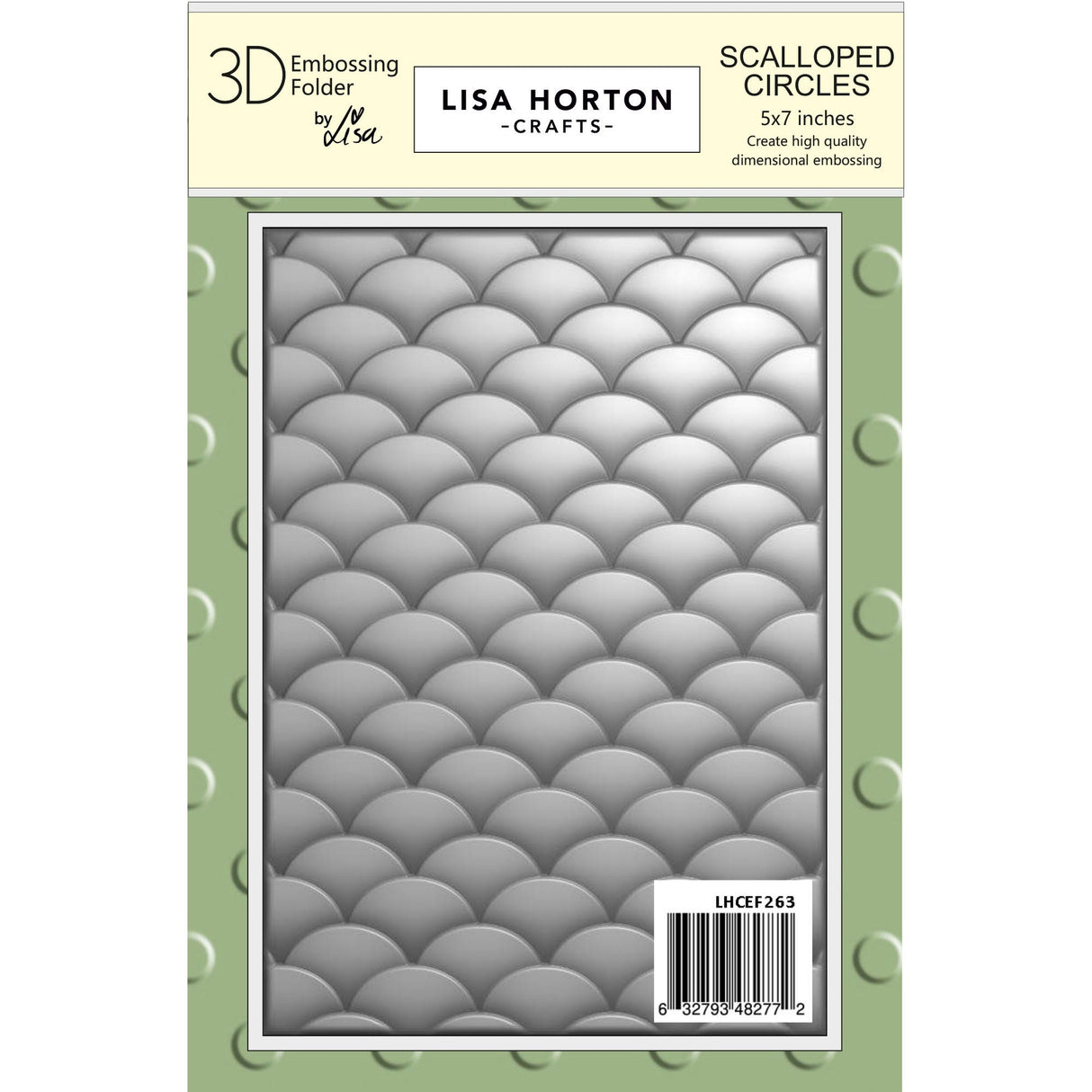 Lisa Horton Crafts 5"x7" Scalloped Circles 3D Embossing Folder & Stencil Bundle