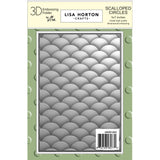 Lisa Horton Crafts 5"x7" Scalloped Circles 3D Embossing Folder & Stencil Bundle