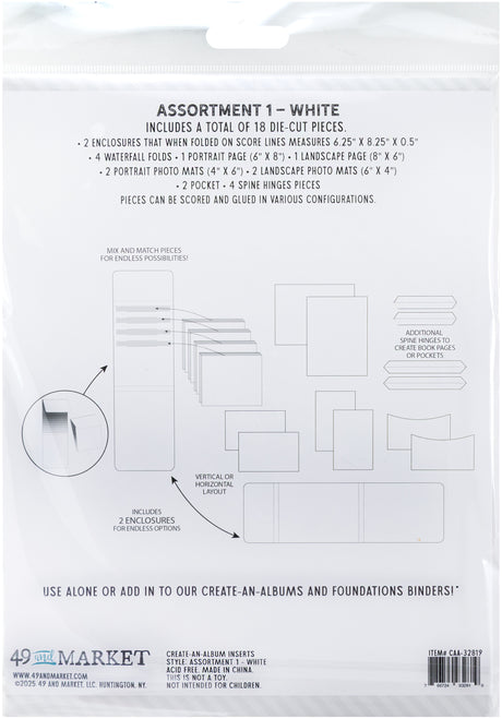 49 And Market Create-An-Album Foundation Inserts Assort 1 White