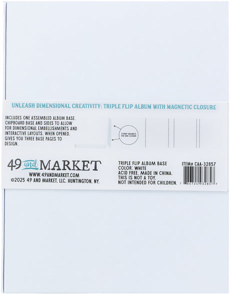 49 And Market Create-An-Album Triple Flip Album Base White