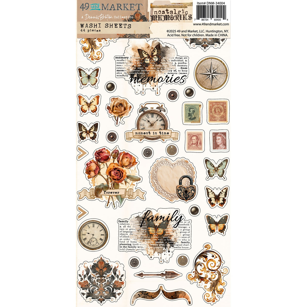 49 And Market Nostalgic Memories Washi Tape Sheets