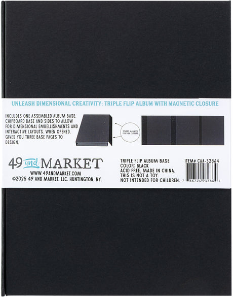 49 And Market Create-An-Album Triple Flip Album Base Black