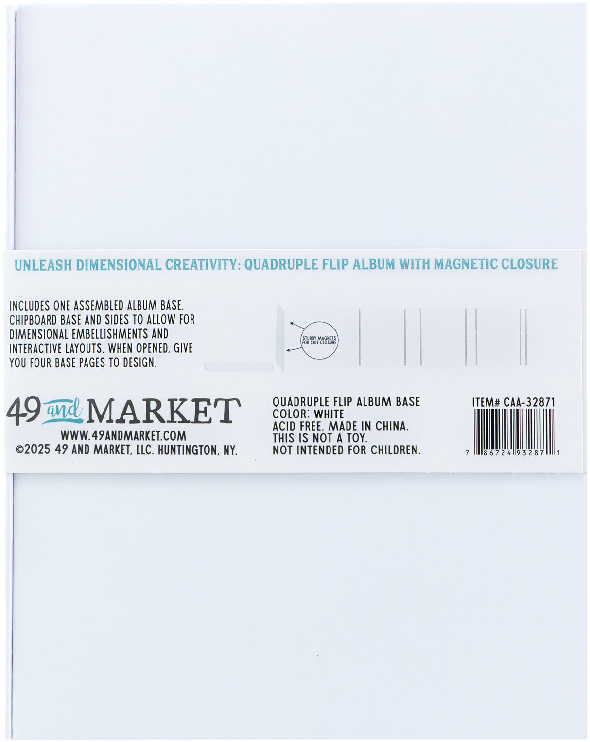 49 And Market Create-An-Album Quadruple Flip Album Base White