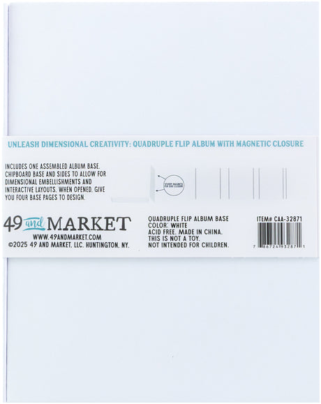 49 And Market Create-An-Album Quadruple Flip Album Base White