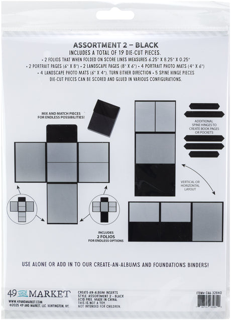 49 And Market Create-An-Album Foundation Inserts Assort 2 Black