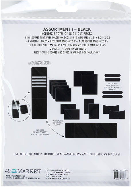 49 And Market Create-An-Album Foundation Inserts Assort 1 Black