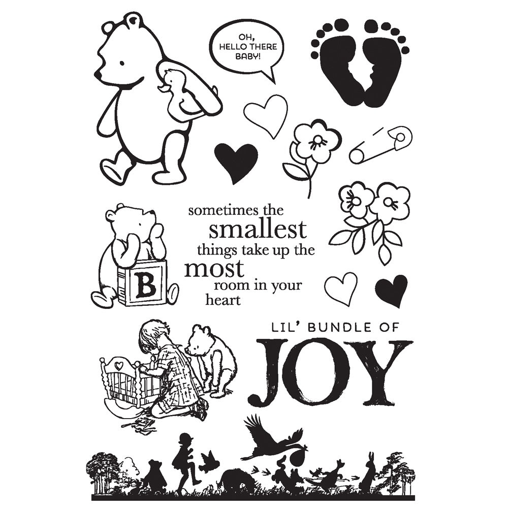 Simple Stories Classic Pooh Baby Photopolymer Stamps Bundle Of Joy