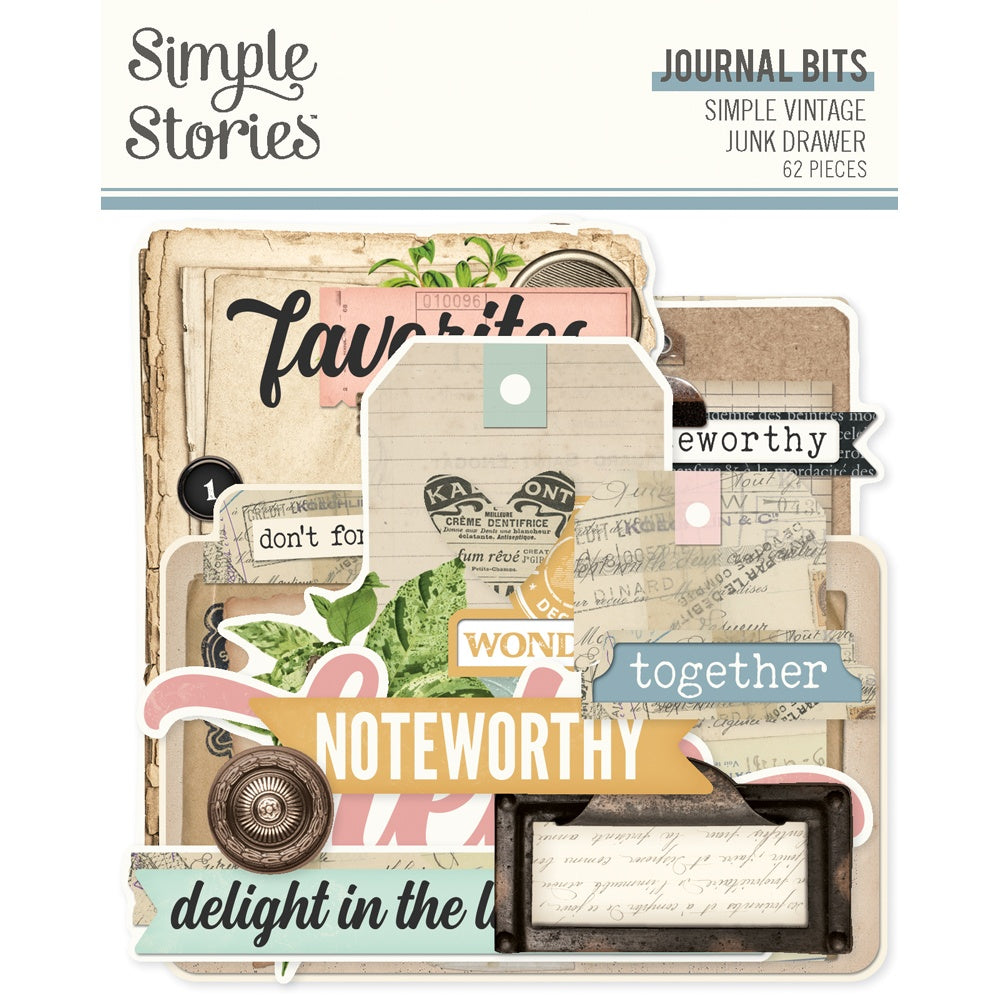 Simple Stories Journal Bits & Pieces Die Cuts 62/Pkg Simple Vintage Junk Drawer