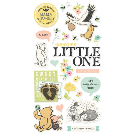 Simple Stories Chipboard Stickers 6"x12" 25/pkg Classic Pooh Baby