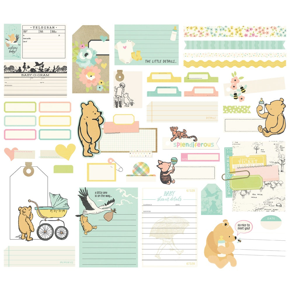 Simple Stories Journal Bits & Pieces Die Cuts 40/pkg Classic Pooh Baby