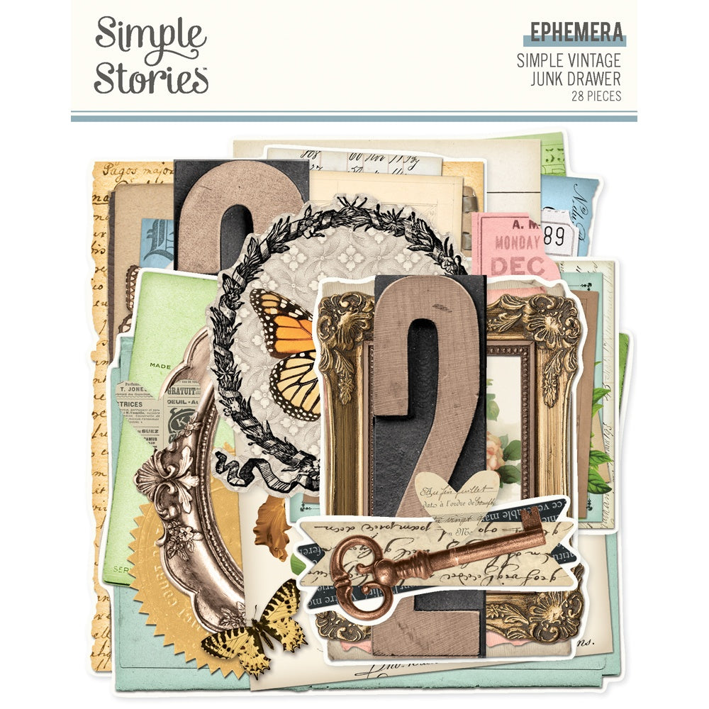 Simple Stories Ephemera Die Cuts 28/Pkg Simple Vintage Junk Drawer