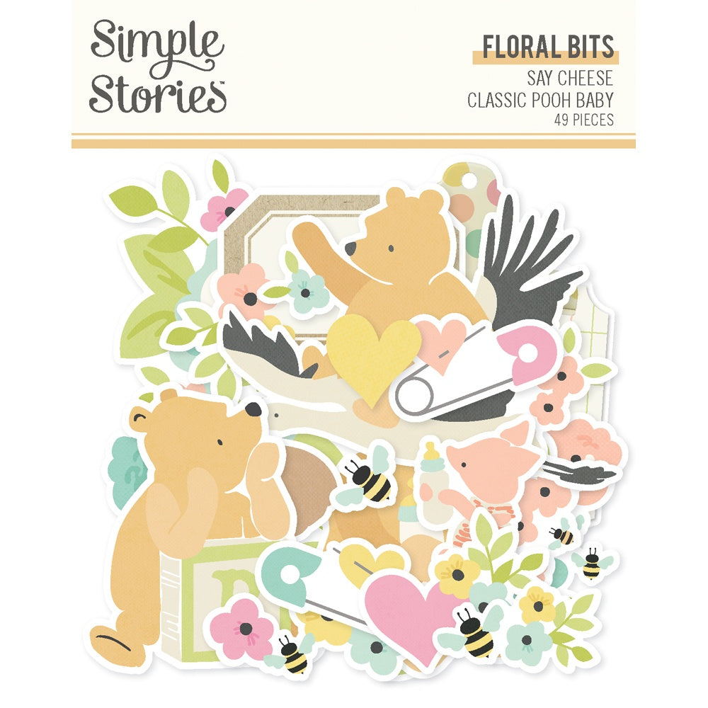 Simple Stories Floral Bits & Pieces Die Cuts 49/Pkg Classic Pooh Baby