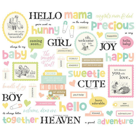 Simple Stories Sentimnet Bits & Pieces Die Cuts 59/Pkg Classic Pooh Baby