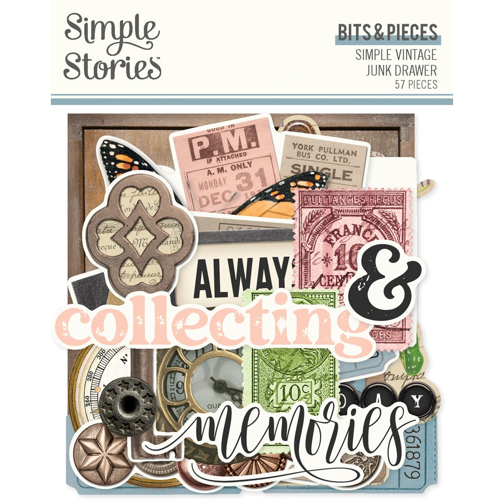 Simple Stories Bits & Pieces Die Cuts 57/Pkg Simple Vintage Junk Drawer