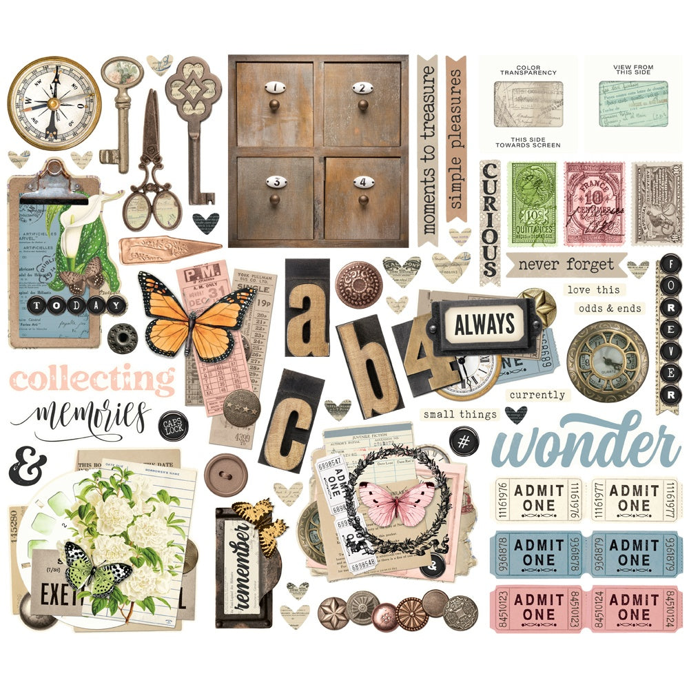 Simple Stories Bits & Pieces Die Cuts 57/Pkg Simple Vintage Junk Drawer