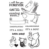 Simple Stories Classic Pooh Baby Photopolymer Stamps Hello Baby