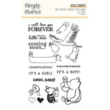 Simple Stories Classic Pooh Baby Photopolymer Stamps Hello Baby