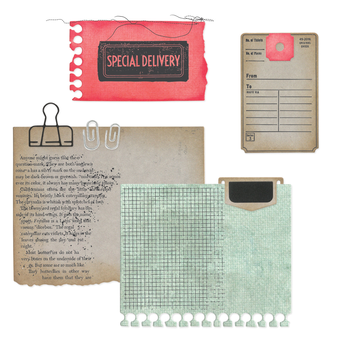 Sizzix Clear Stamp With Framlits Die By 49 & Market 10/Pk Creative Combos