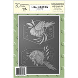 Lisa Horton Crafts Embossing Folder Stencil And Die 5"X7" Songbirds