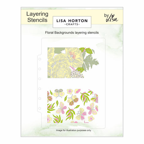 Lisa Horton Crafts Embossing Folder stencil And Die 5"X7" Floral Background Tags