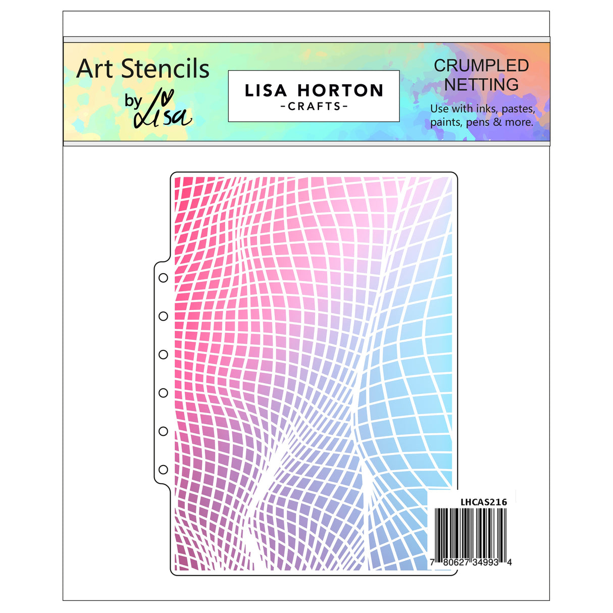 Lisa Horton Crafts A5 Layering Stencil Crumpled Netting