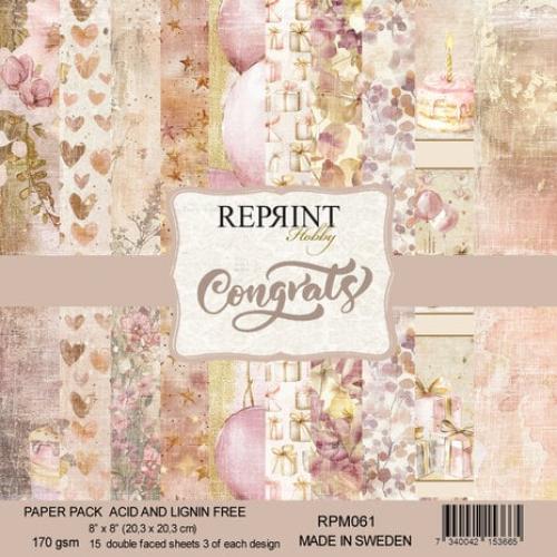 Reprint Congrats 8x8 Inch Paper Pack (RPM061)