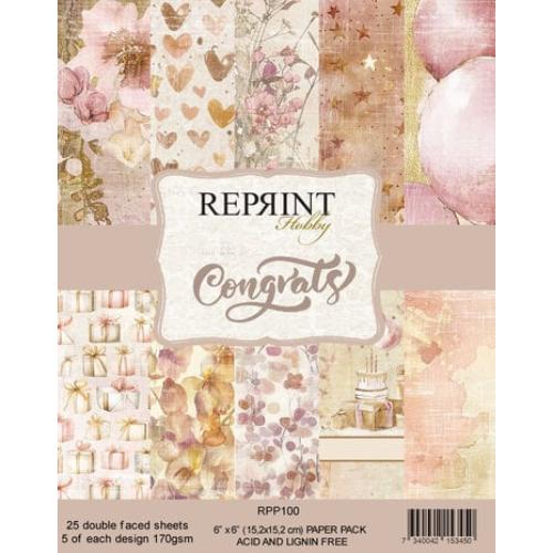 Reprint Congrats 6x6 Inch Paper Pack (RPP100)