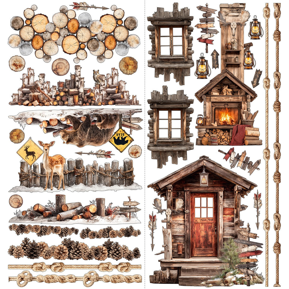 49 And Market Laser Cut Outs Floral, Timber And Tweed