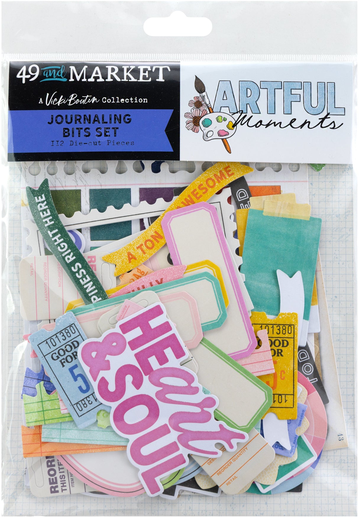 49 And Market Die-Cuts Journaling Bits, Artful Moments