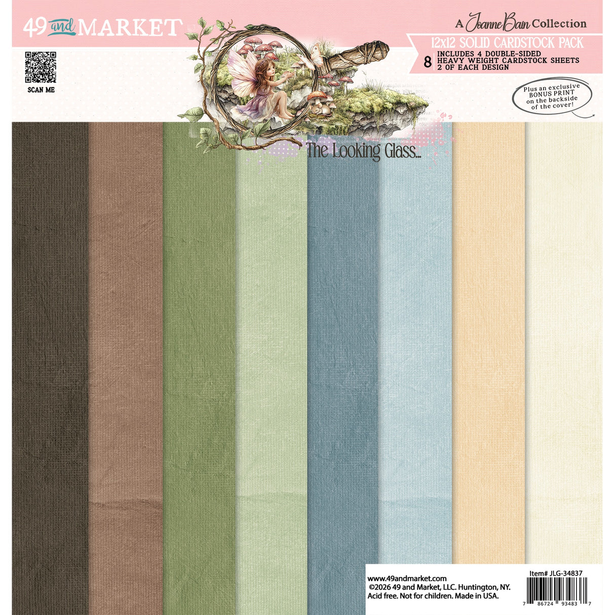 49 And Market Solids Collection Pack 12"X12" The Looking Glass