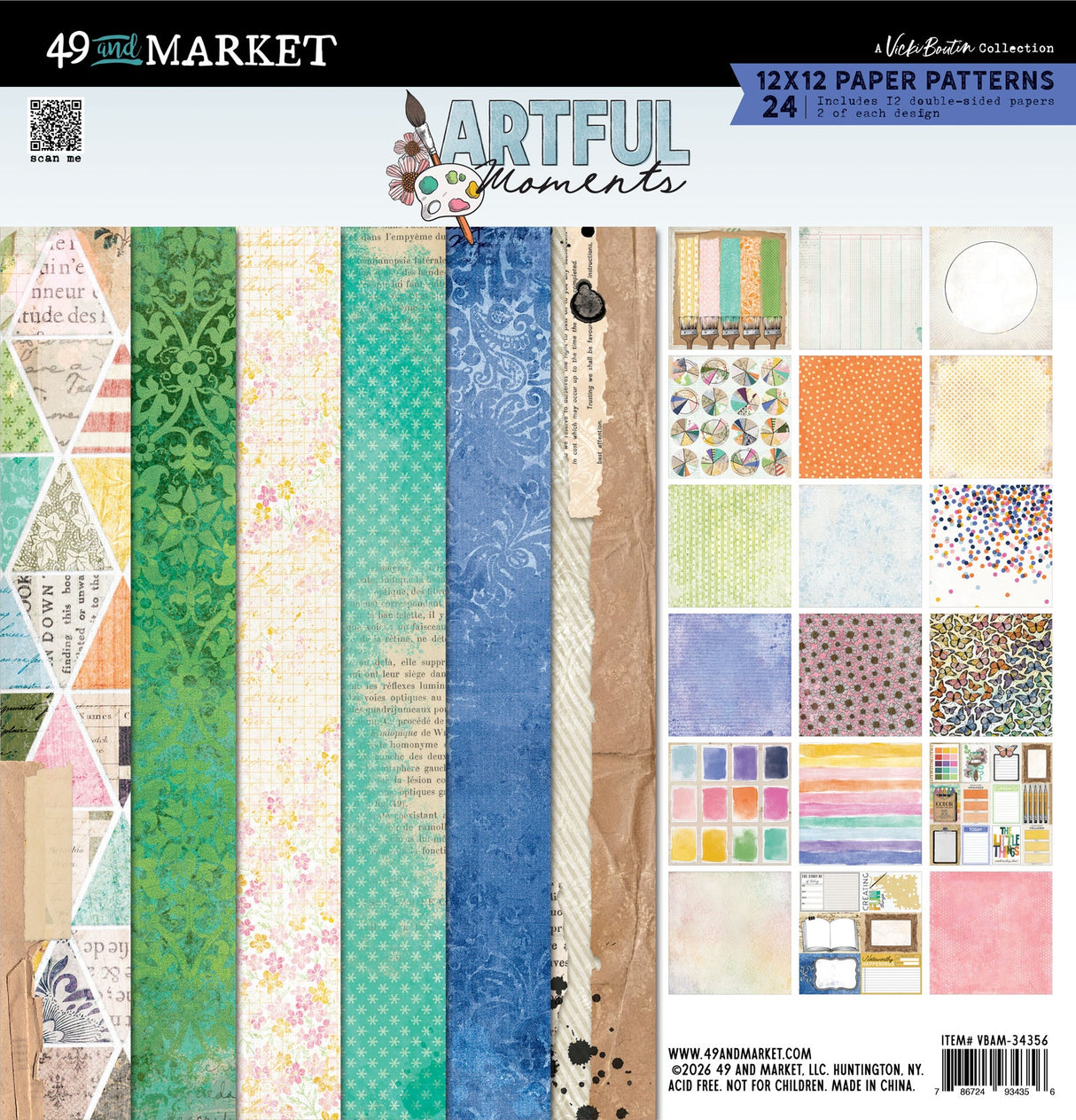49 And Market Paper Pad 12"X12" Artful Moments