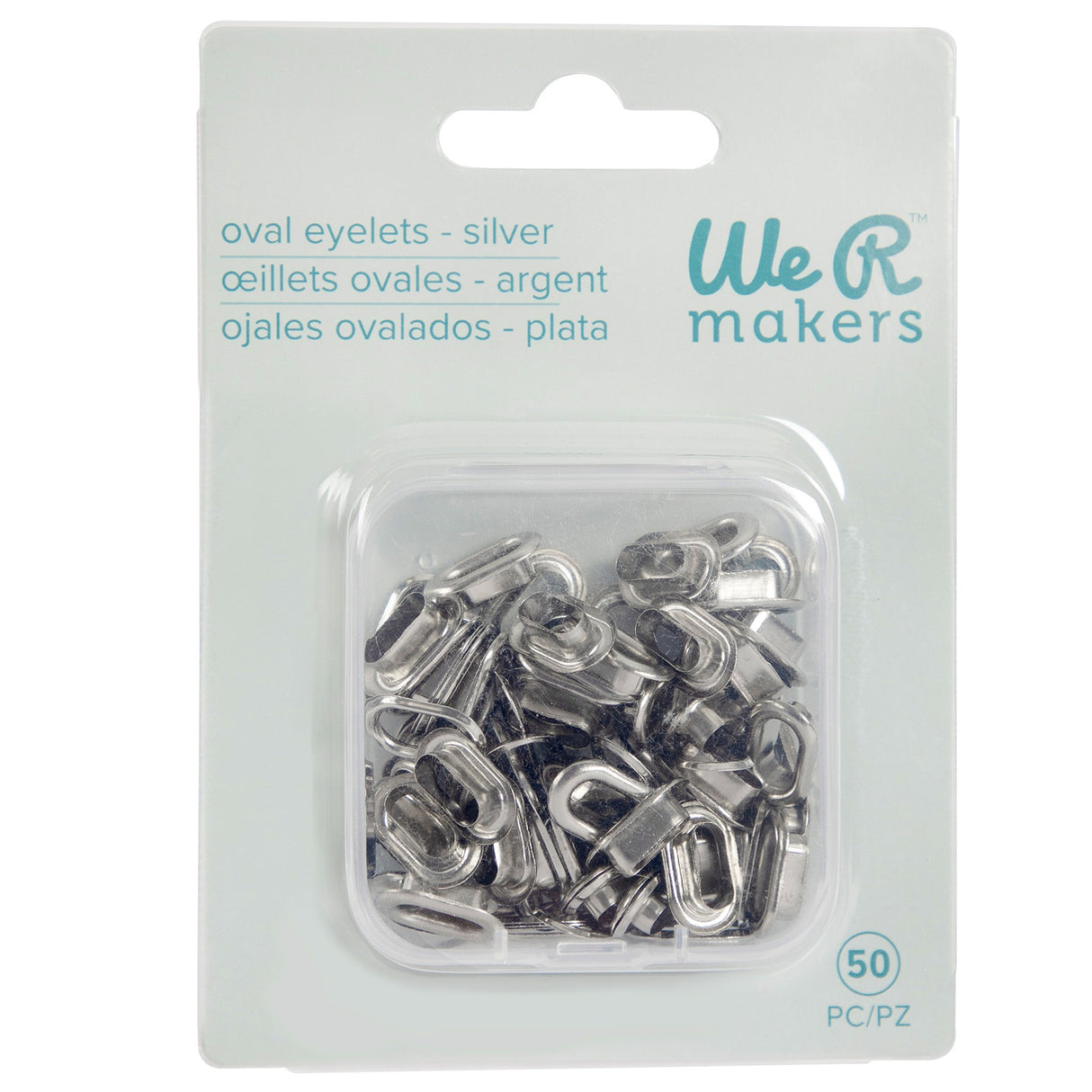 We R Crop-A-Dile Oval Eyelets - Silver 50pc