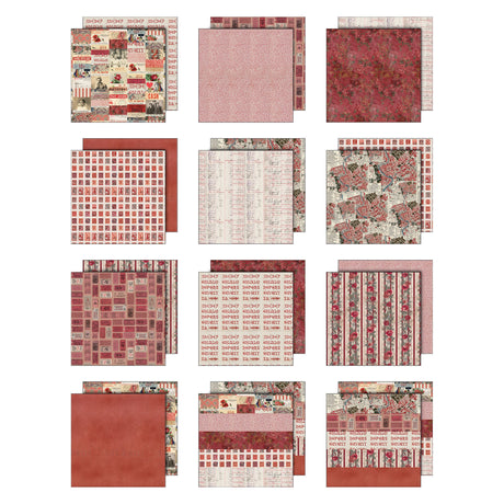 Tim Holtz - Advantus Idea-ology Double-Sided Cardstock 8"X8" 12/Pkg Palette Collection: Red