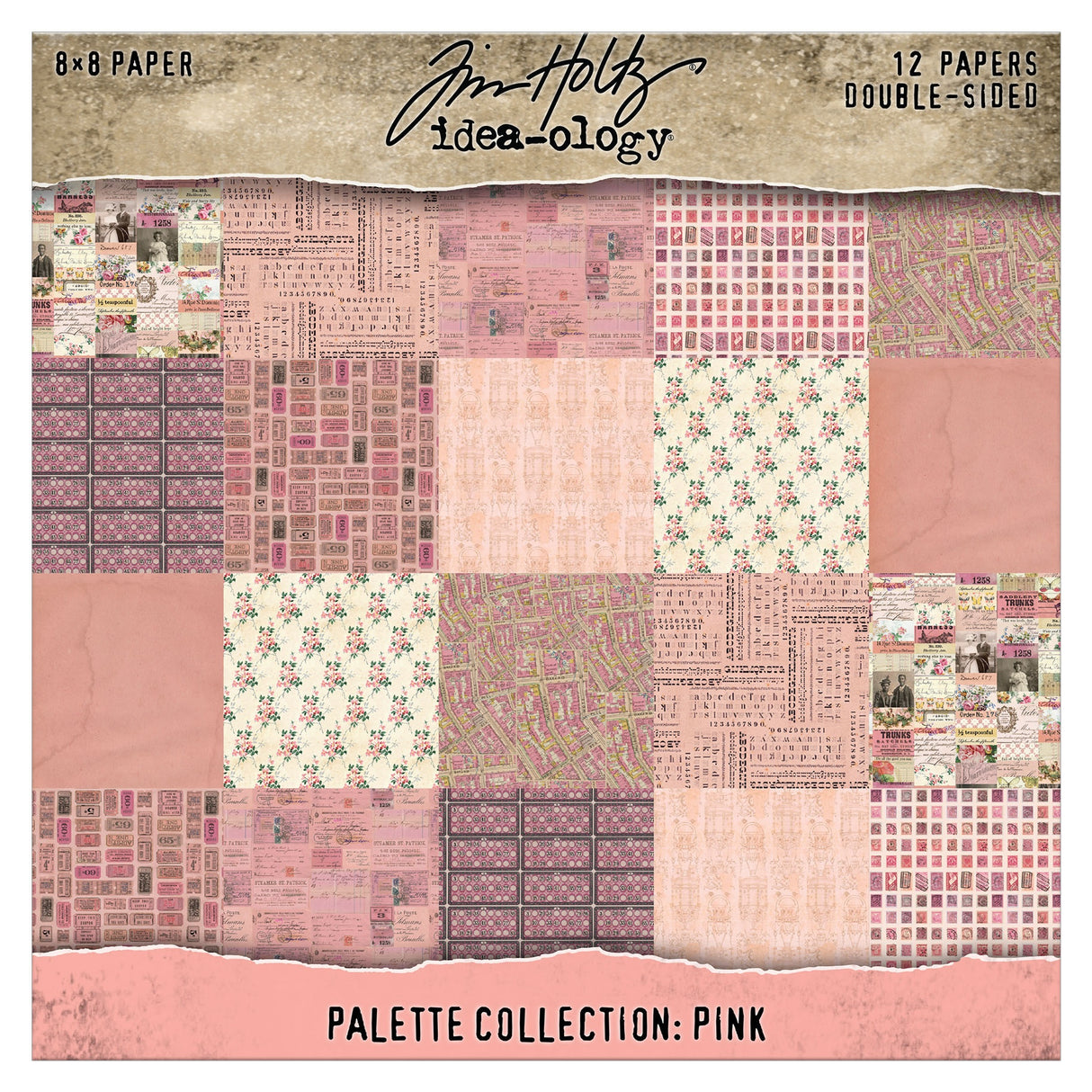 Tim Holtz - Advantus Idea-ology Double-Sided Cardstock 8"X8" 12/Pkg Palette Collection: Pink