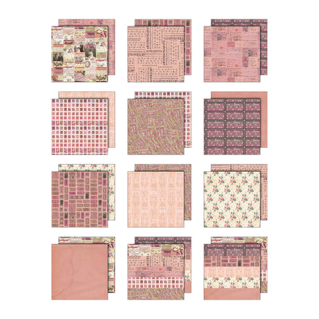 Tim Holtz - Advantus Idea-ology Double- Sided Cardstock 12"X12" 12/Pkg Palette Collection: Pink