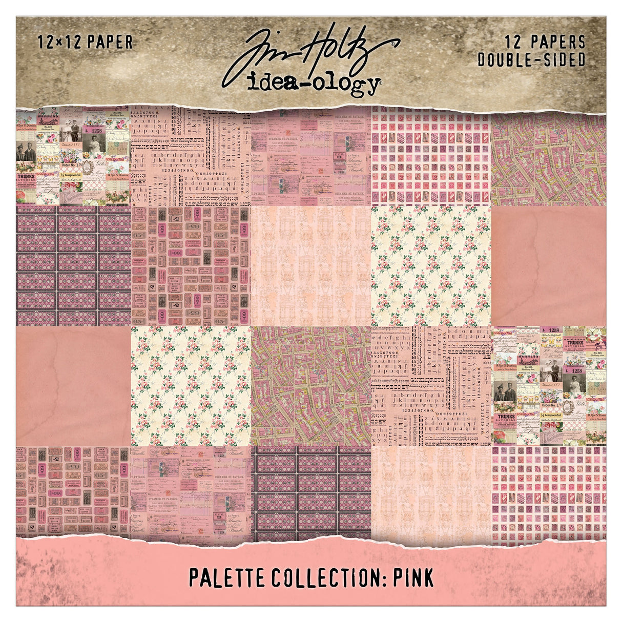 Tim Holtz - Advantus Idea-ology Double- Sided Cardstock 12"X12" 12/Pkg Palette Collection: Pink