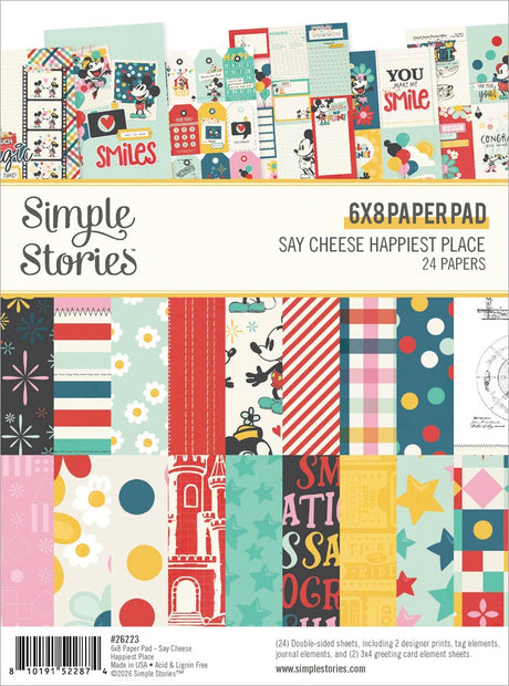 Simple Stories Say Cheese Happiest Place 6x8 Inch Paper Pad (26223)