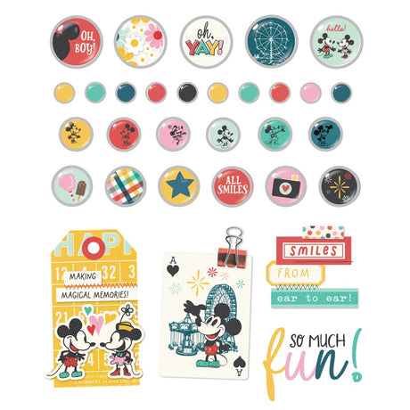 Simple Stories Say Cheese Happiest Place Decorative Brads (26231)