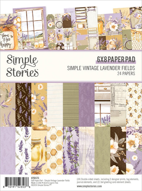 Simple Stories Simple Vintage Lavender Fields 6x8 Inch Paper Pad (26423)