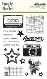 Spellbinders Rustic Legend Icons Stamp & Die Bundle with Simple Stories