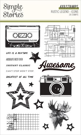 Spellbinders Rustic Legend Icons Stamp & Die Bundle with Simple Stories